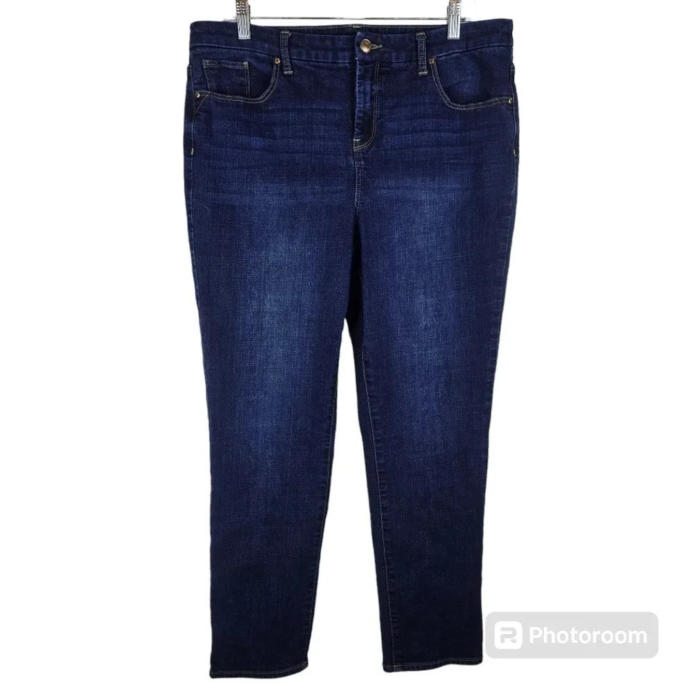 Chico's The So Slimming Girlfriend Ankle Jeans Straight Leg Jegging Size 2/12